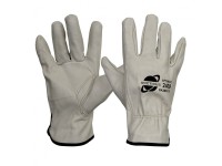 Перчатки кожаные белые резинка Nitras арт 1409